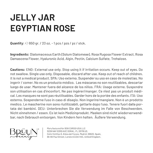 Miniatura 7 de BRÜUN Mascarilla de gelatina de rosa egipcia para el cuidado de la cara, un tarro de máscara de goma de 23 onzas líquidas para 30 a 35 tratamientos,