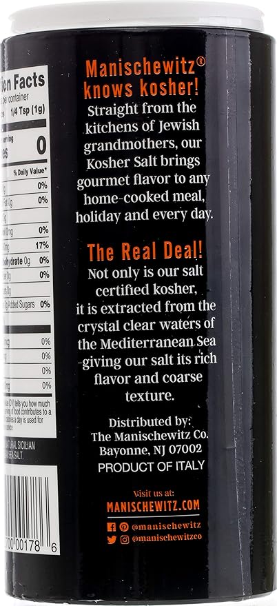 Sal Kosher Gruesa Manischewitz, Sal Marina, 2 Paquetes de 16 oz miniatura 5