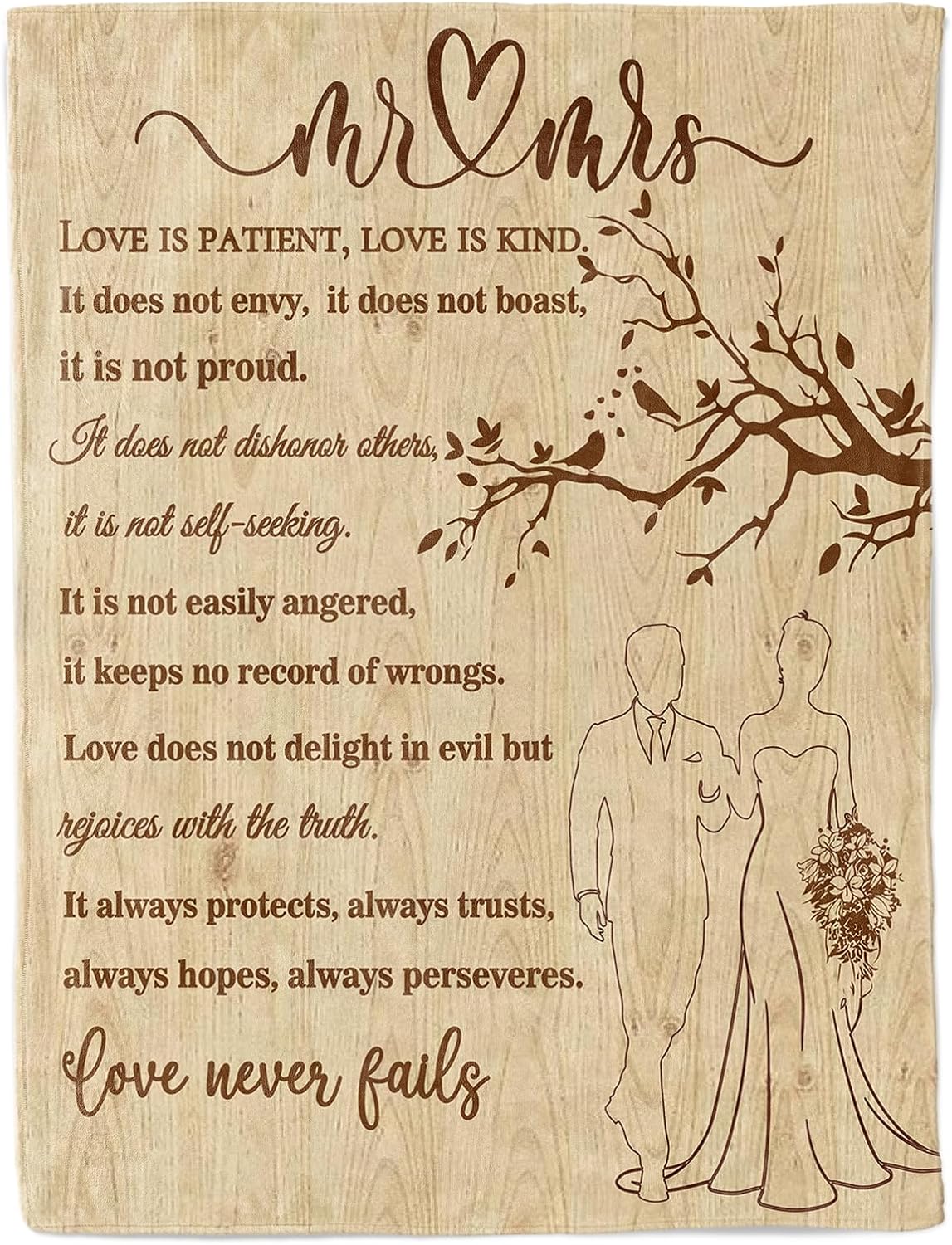 Wedding Gifts for Couples 2026 Soft Blanket, Bridal Shower Gifts for Bride to Be, Anniversary Romantic Gifts for Her, Wedding Gifts for Newlyweds Wedding Throw Blanket 60 * 50