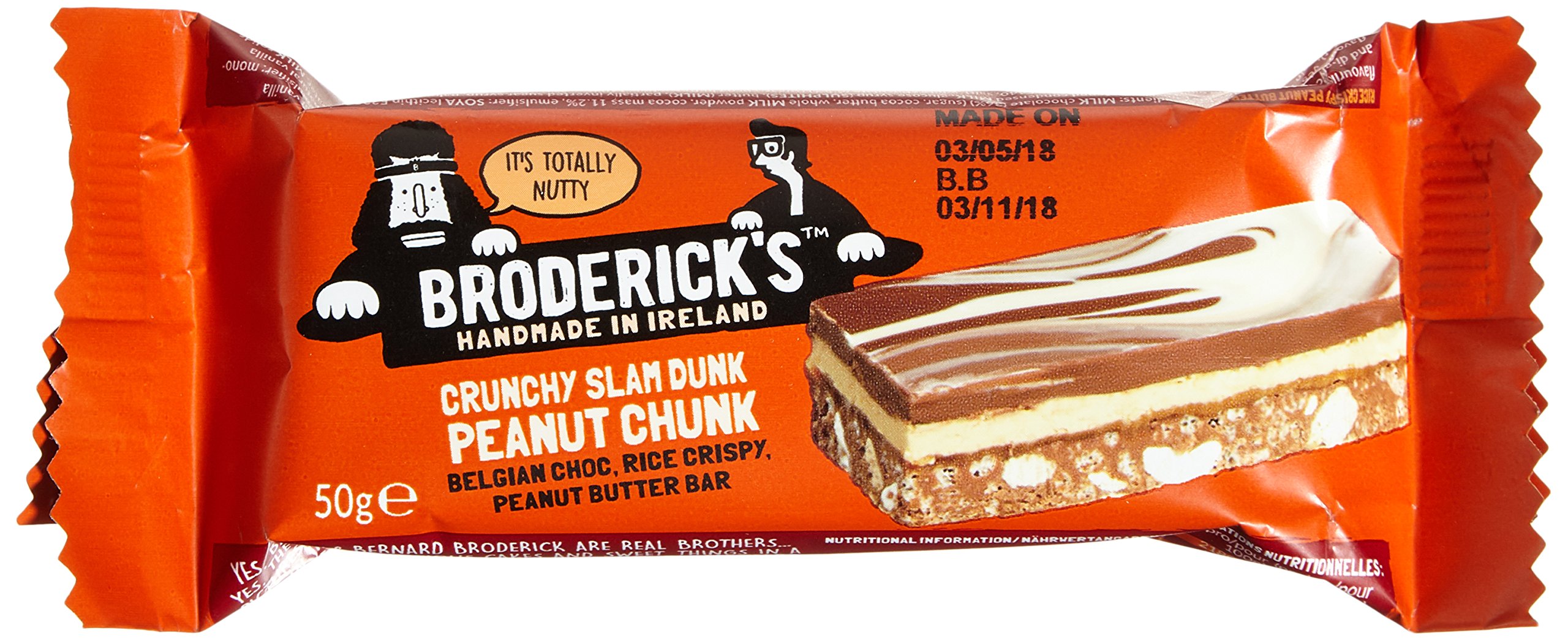 Broderick's Kuchen Riegel Crispy Peanut Butter, 20er Pack (20 x 50 g)
