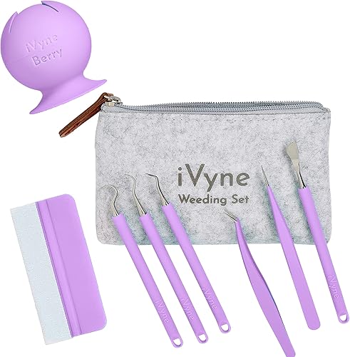 Miniatura 1 de iVyne Kit de herramientas de deshierbe de vinilo de alta calidad y recolector de desechos de deshierbe herramientas de agarre suave con bayas,