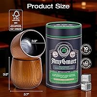 Vista 3 de Handcrafted Wooden Whiskey Glass with Gift Tube – Charred Old Fashioned Glass,Charred Bourbon Drinking Cup Unique Whiskey Gift for Men, Dad