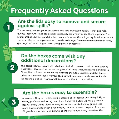 Miniatura 7 de Cajas de galletas navideñas para regalar, 12 latas de galletas navideñas de papel kraft con tapas, cajas resistentes de Navidad, latas de Navidad,