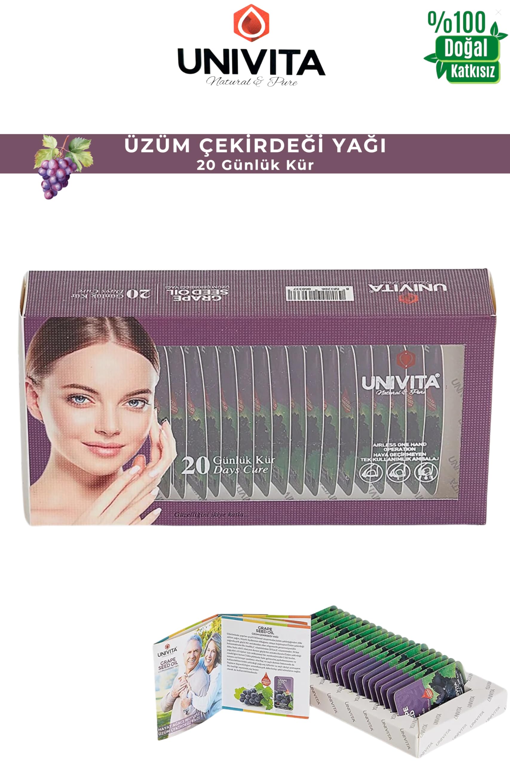 UNIVITA 100% Pure Natural Grape Seed Oil, 24 ml (Pack of 1) - Image 2