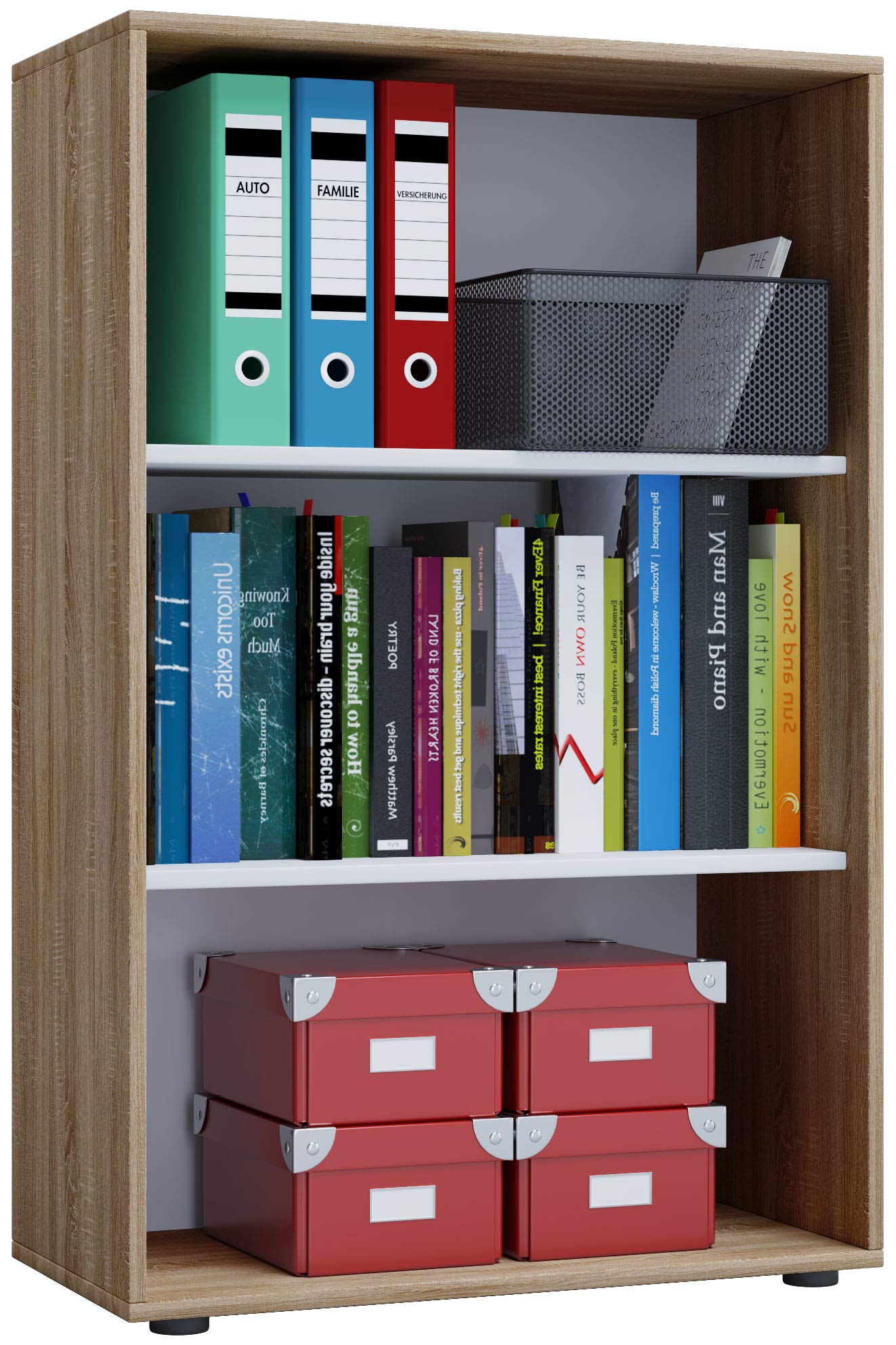 VCM Büroregal 70x37x111 cm 3 Fächer Standregal Bücherregal Aktenregal