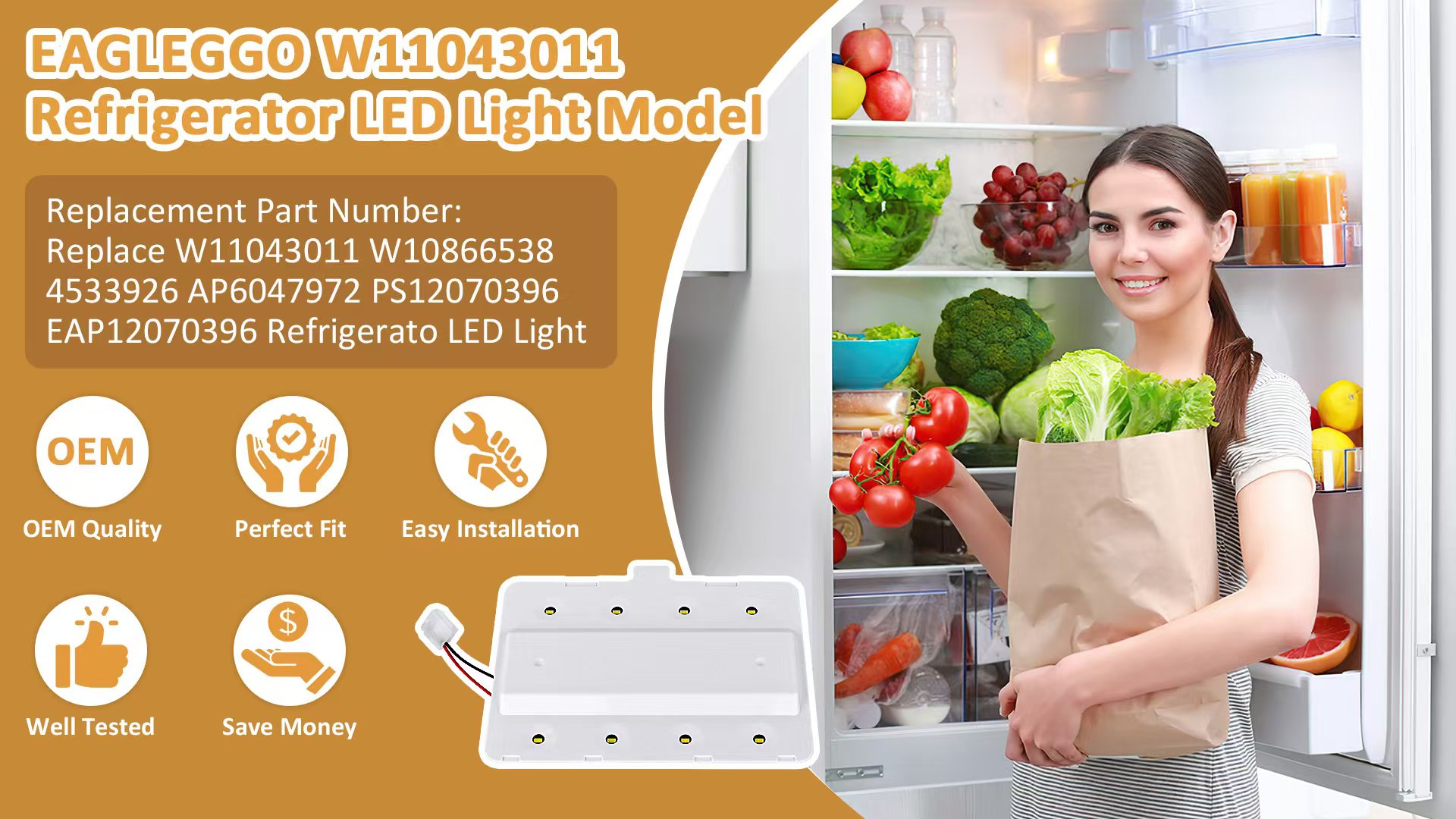 Amazon.com: W11043011 Refrigerator LED Light for Whirlpool