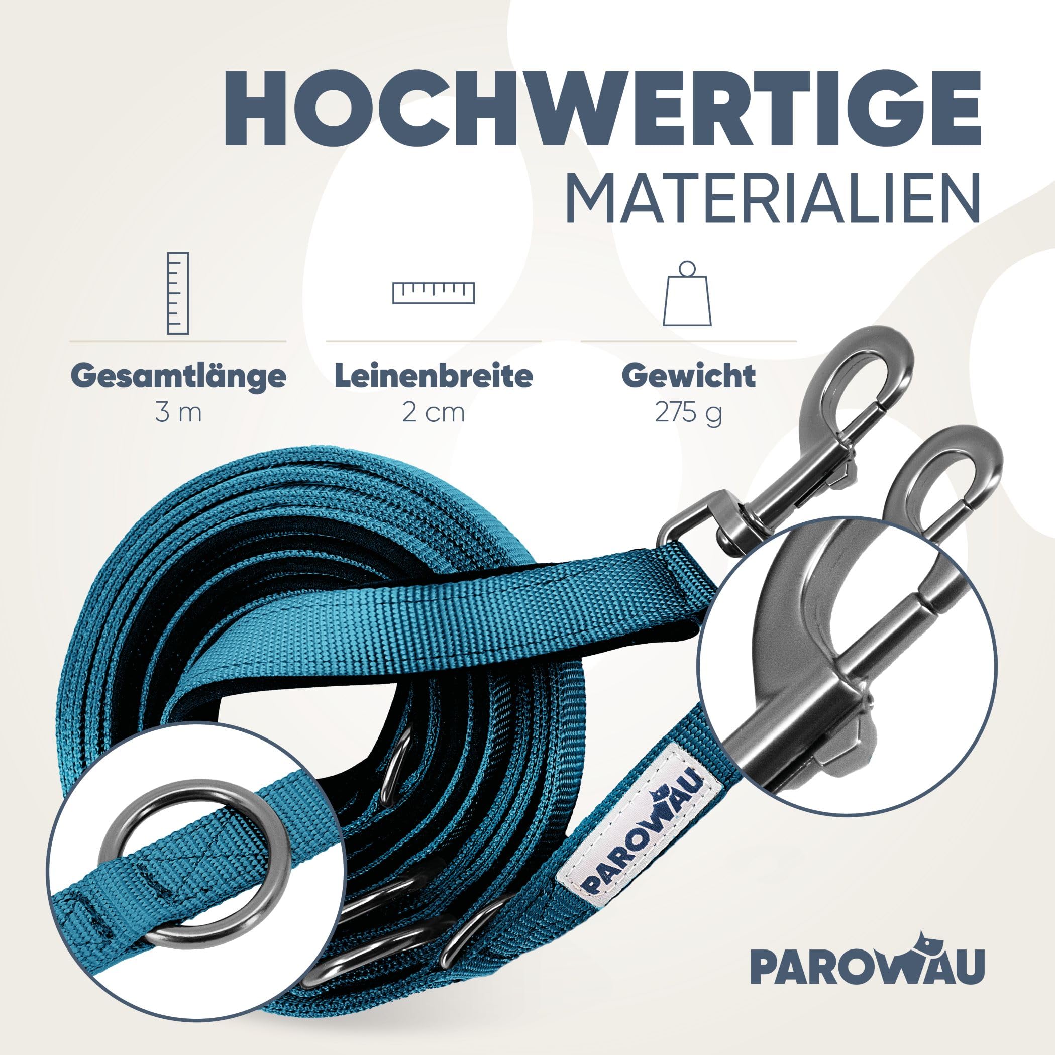 Hundeleine 3m [4-Fach verstellbar] + Hundespielzeug Ball [Zahnpflege Hund] Leine Hund Hundezubehör Hundeleine für große Hunde Hundespielzeug Intelligenz Hundespielzeug unzerstörbar (blau)