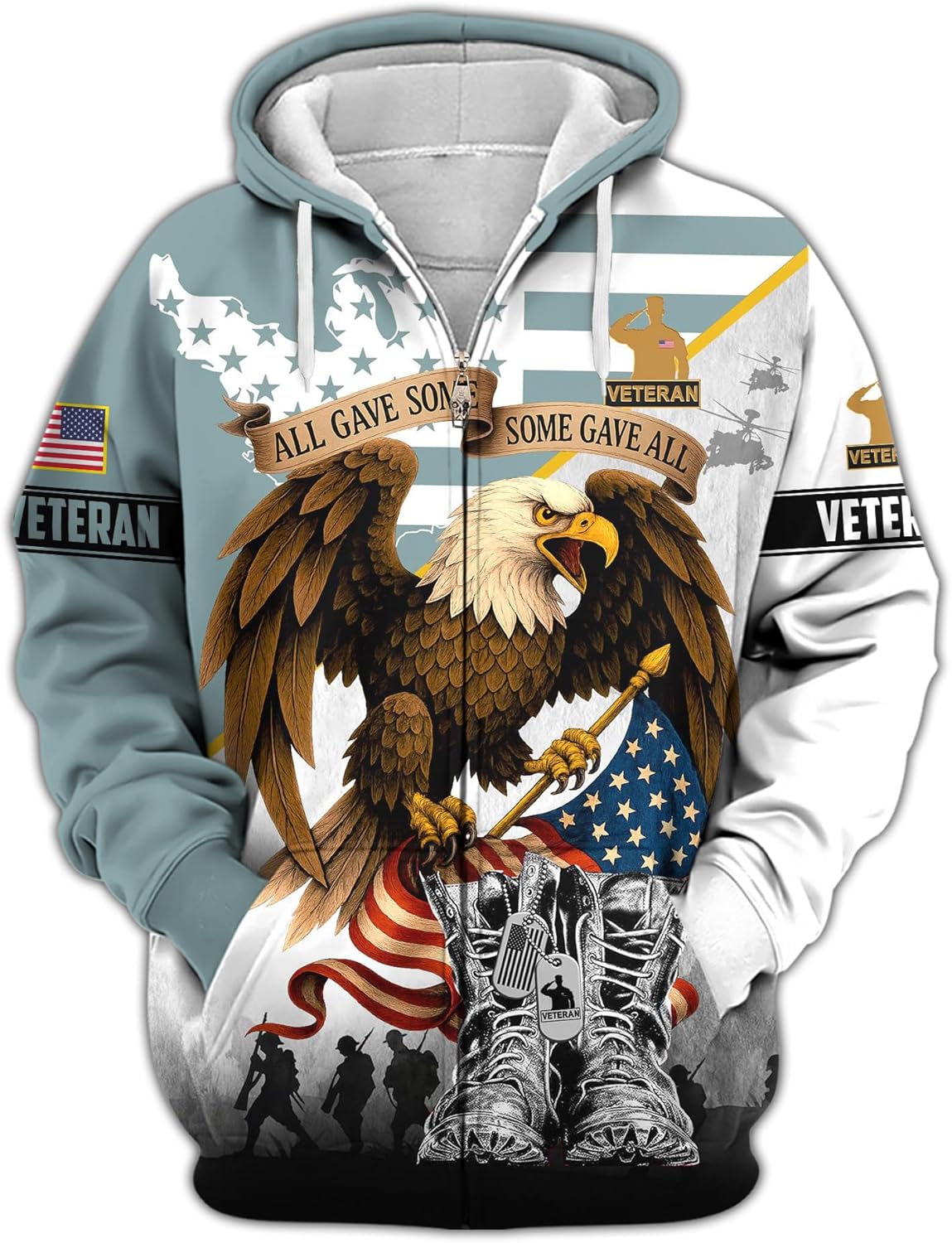 All Gave Some Veteran Hoodie For Men Military Sweatshirts For Men Eagles Jackets For Men Veterans Day Gifts Patriotic Hoodies