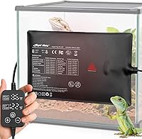 REPTIMATE Reptile Heating Pad with Thermostat, 8x18" 24W Under Tank Heater Mat, IP67 Waterproof for 10-40 Gal Tanks, Turtles, Bearded Dragons, Snakes