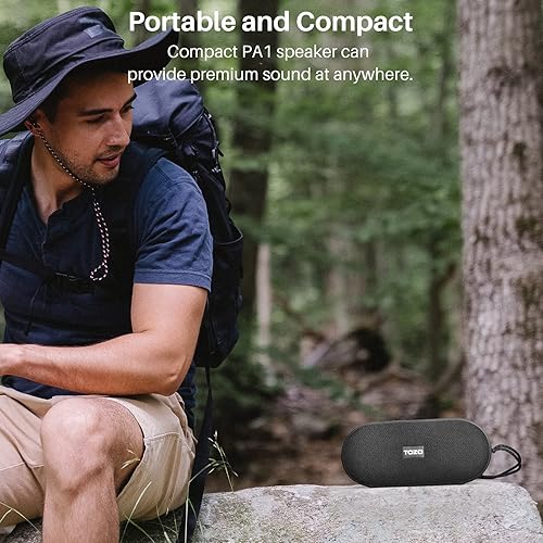 Miniatura 9 de TOZO Altavoz Bluetooth PA1 con micrófono integrado, sonido estéreo, tiempo de reproducción de 25 horas, altavoz de ducha impermeable IPX7, altavoz