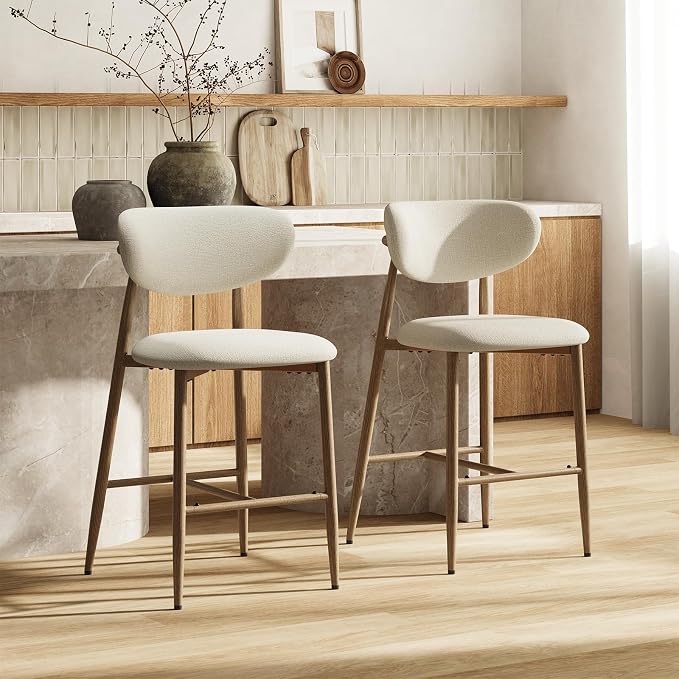 MALOL Counter Height Bar Stools with Backrest
