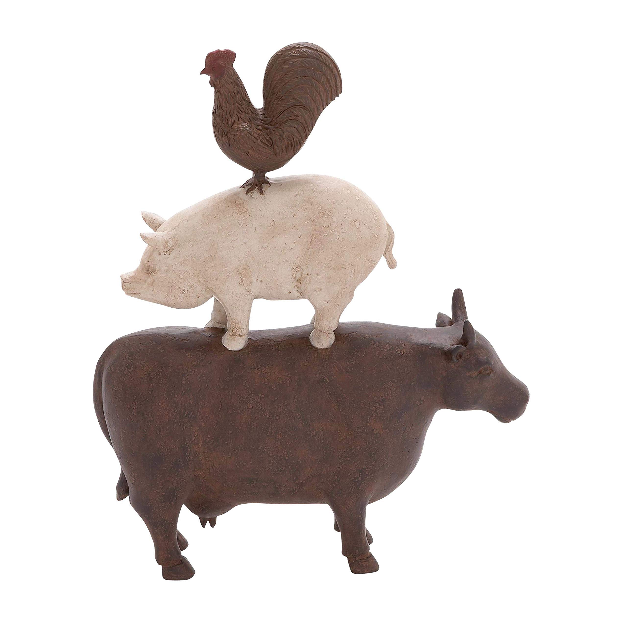 Buy MISC Farm Animal Theme Stacked Figurine, Chicken Pig Cow Garden