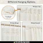 MYSKY HOME Linen Curtains for Living Room, Natural Semi Sheer Curtains & Drapes 84 Inches Length 2 Panels Set Farmhouse Country Boho Style Back Tab Draperies for Sliding Glass Door, 50" Wide, Linen
