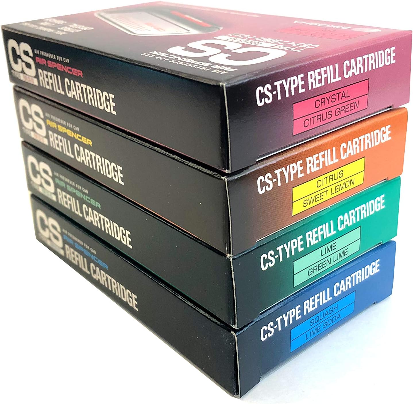 Air Spencer CS-X3 Air Freshener Refill Cartridge, 4-Pack Bundle (4 Different Scents)