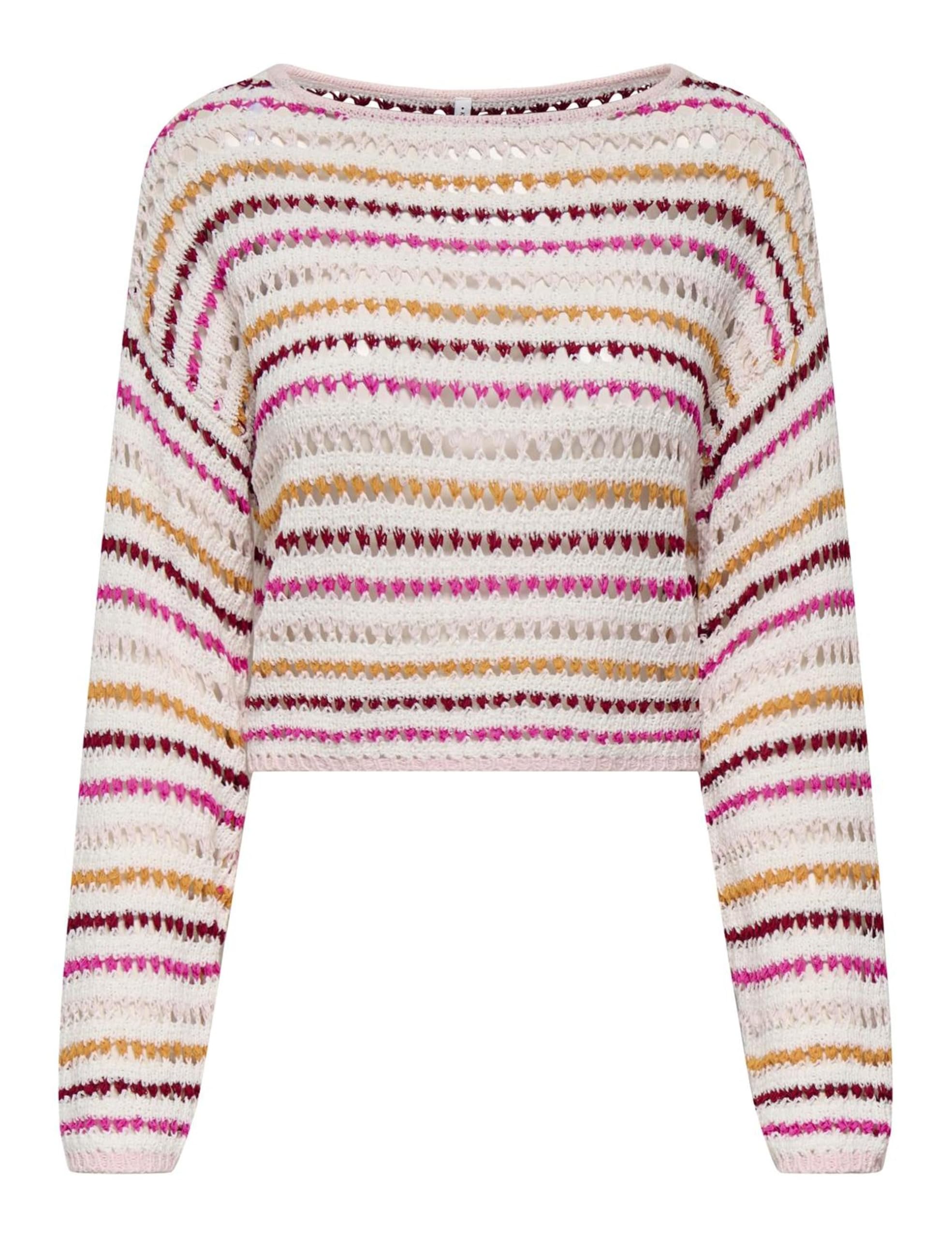 ONLY Onlgeena LS Short Stripe Boatneck CC KNT, Cloud Dancer, L