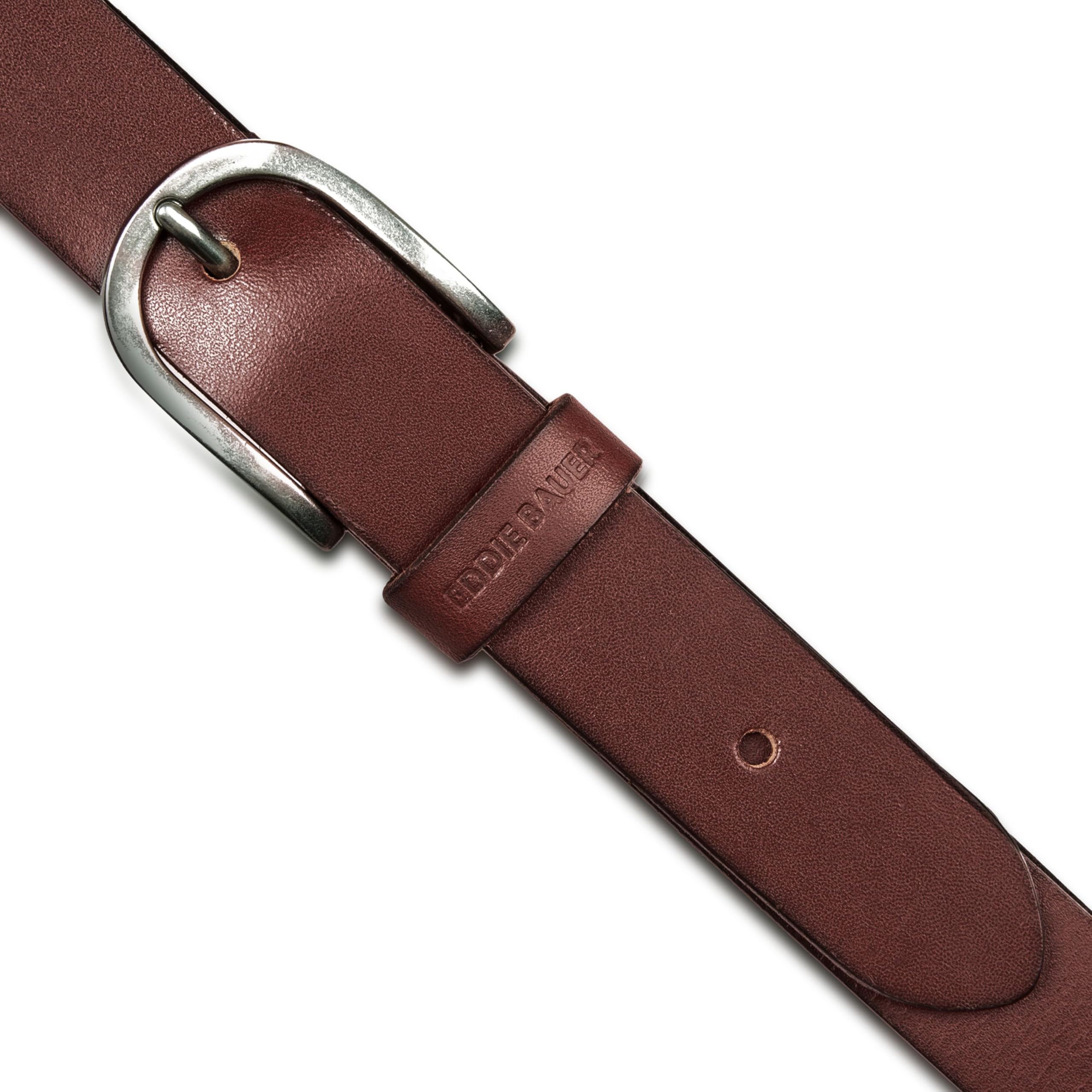 Eddie Bauer Ceinture Fin-Cuir véritable avec Trous pour Dents pour Ajustement personnalisé-Marron, Femme