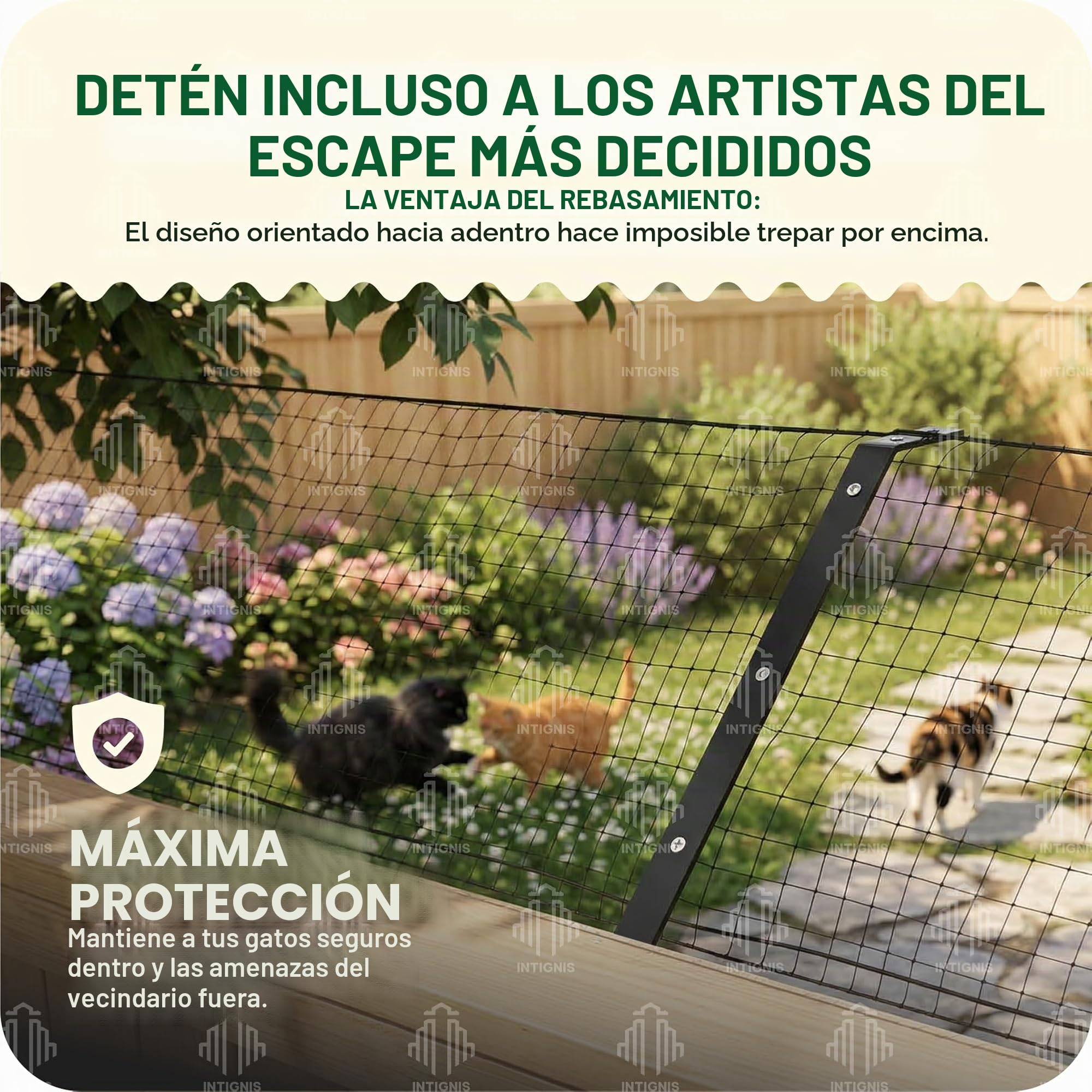 Valla a prueba de gatos, barrera antiescalada, kit de recinto seguro para exteriores, valla de malla de jardín resistente a la intemperie para seguridad y protección de gatos (15 m)