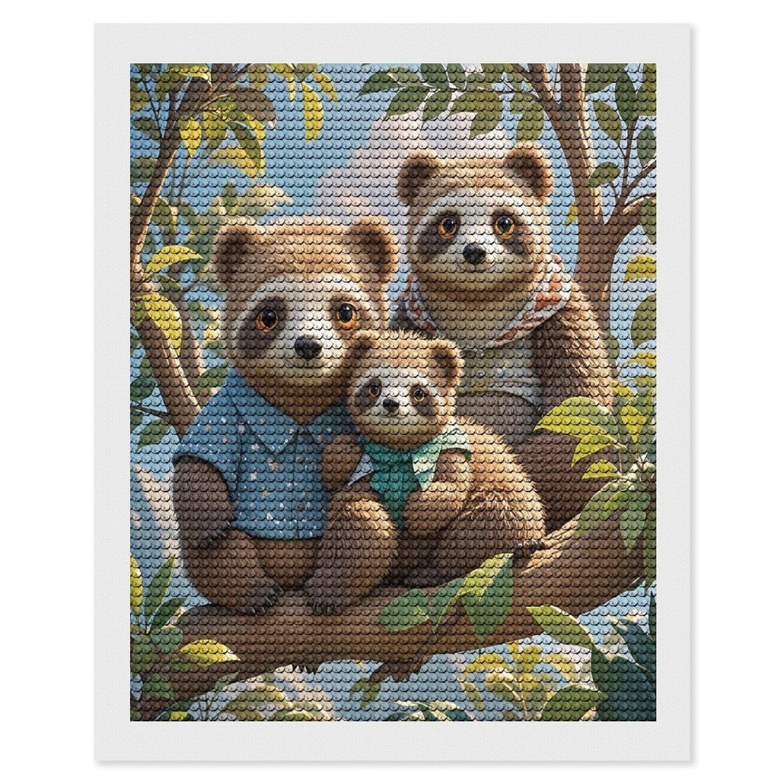 FekiLoot Sloth Family Diamond Painting Kits for Beginners DIY Diamond Art Kits for Adults Full Drill Round Diamond Dot Gem Art Painting Fun DIY Crafts for Home Kitchen Wall Decor Gift 16"x20"