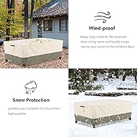Vista 7 de Bitubi Funda para Mesa de Patio Rectangular/Ovalada de 60 Pulgadas, Funda para Mesa de Comedor Exterior Resistente e Impermeable para Invierno