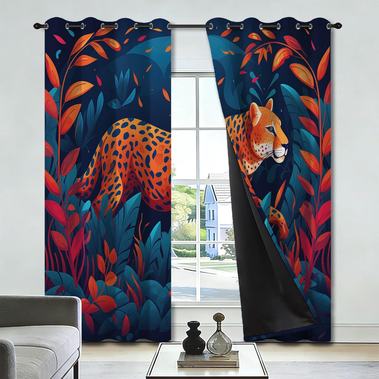 Cortinas opacas, azules, 116 x 183 cm, 2 paneles
