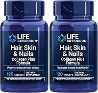 Vista 12 de Life Extension Fórmula de colágeno Plus para cabello, piel y uñas, promueve la salud del colágeno y la queratina, con niacina, vitamina B6, biotina