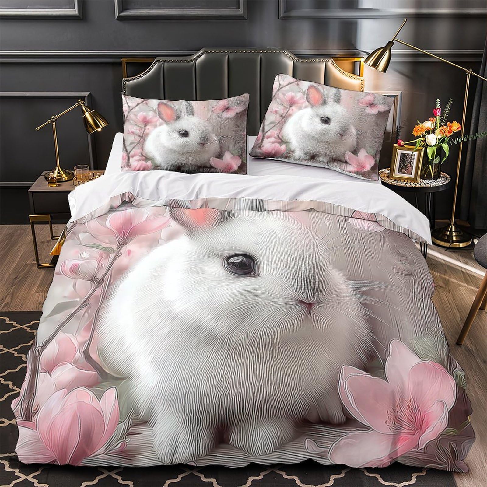 Housse de couette lapin super douce pour sommeil confortable