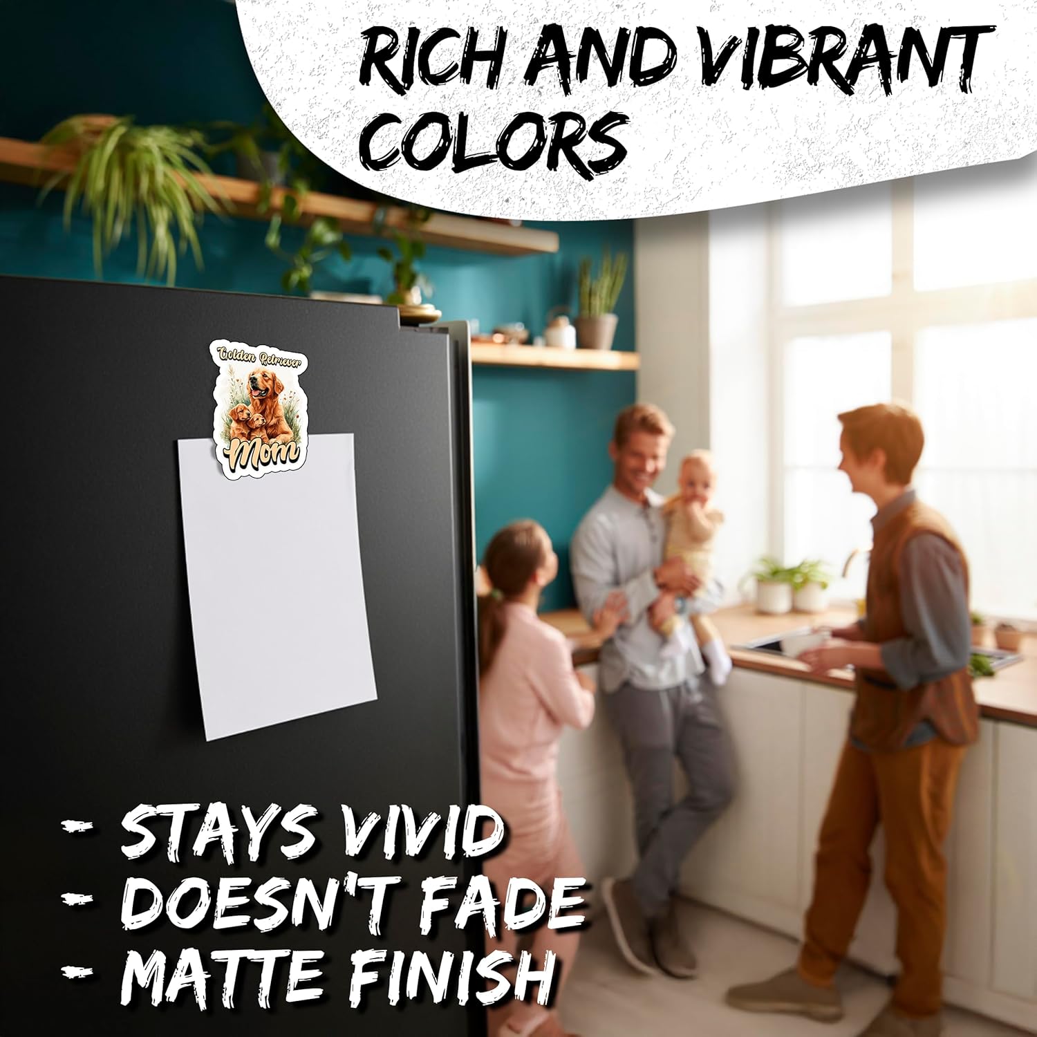 ゴールデンレトリバー ママ マグネット 4インチ 2パック ビニール 楽しい かわいい お土産 ギフト 冷蔵庫 冷蔵庫 食洗機 ID