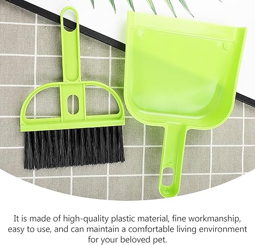 Miniatura 9 de balacoo Sartenes y cepillo Mini recogedor y cepillo Pequeño recogedor y cepillo Suministros de limpieza para mascotas Jaula de mascotas Herramienta