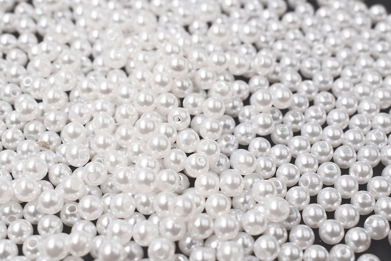 RayLineDo® 500 Pieces 6mm Round Plastic Imitation Pearl Beads DIY Jewellery Making Loose Beads in White
