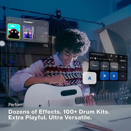 Miniatura 4 de LAVA ME PLAY Guitarras inteligentes, sistema HILAVA 2.0, guitarra eléctrica acústica, para diestros, 6 aceros, cuerda para adultos, adolescentes y