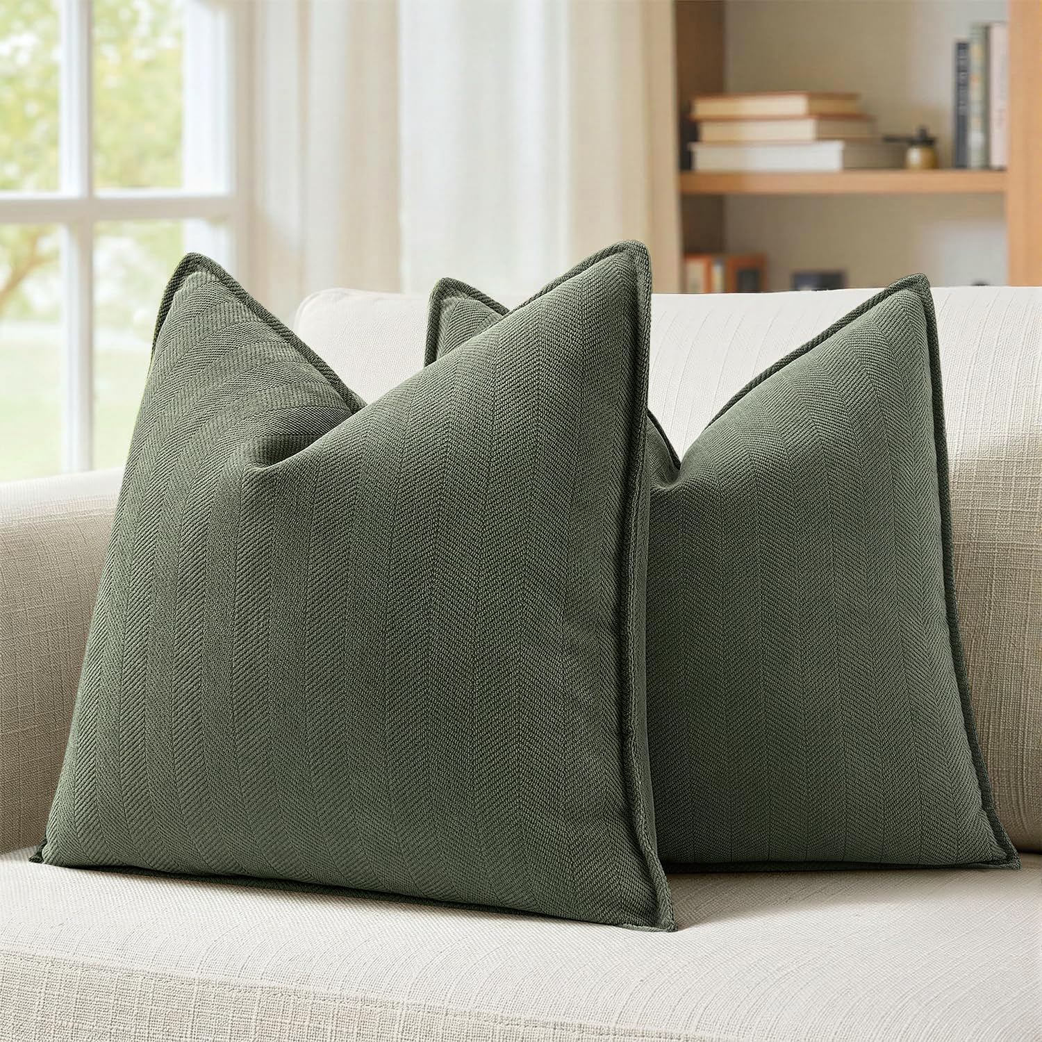 MIULEE 2er Kissenbezug Chenille Kissenbezüge Kissenhülle Sofakissen dekokissen zierkissen Elegantes Design für Couch Sofa Wohnzimmer