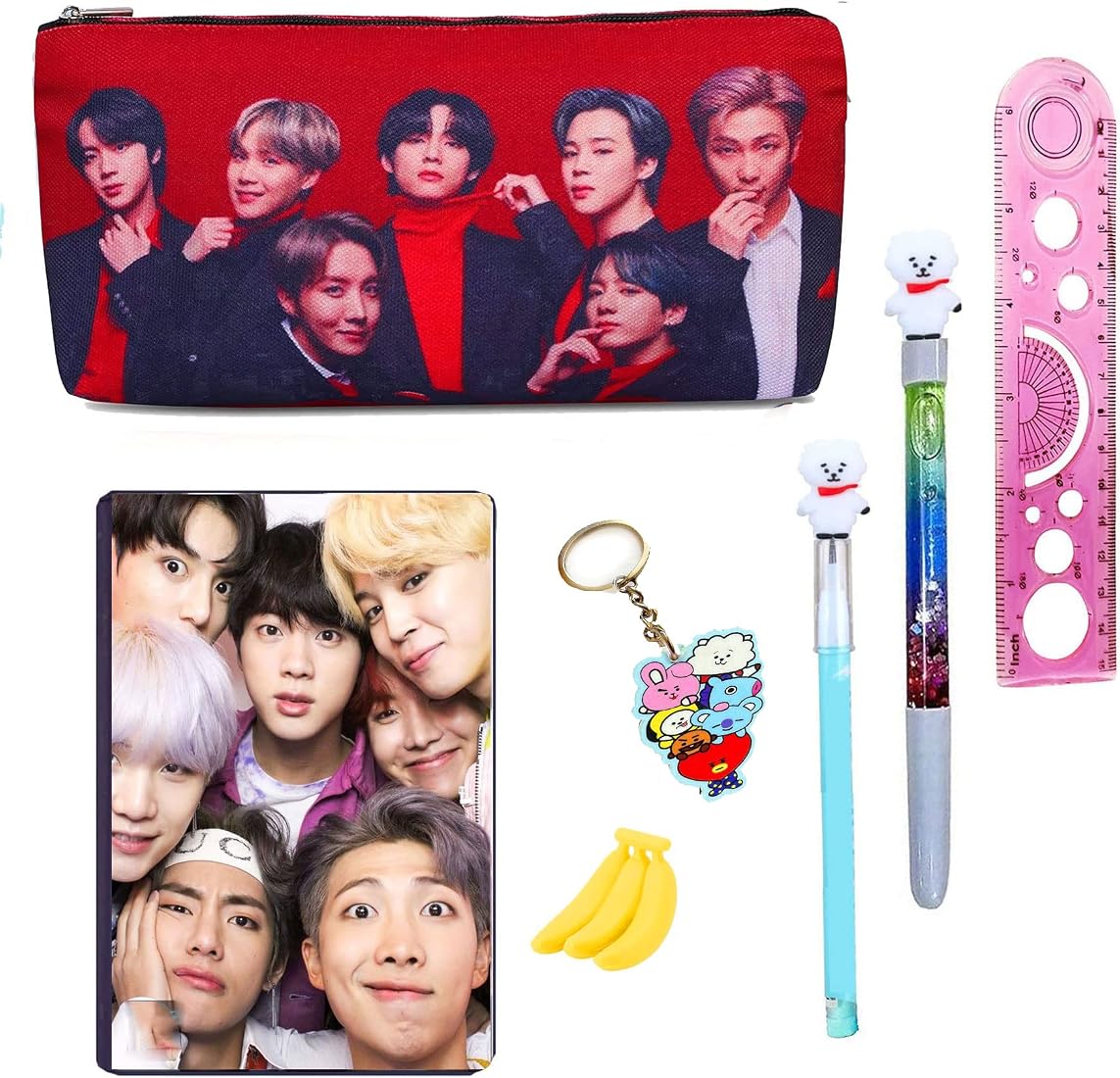 Neel® 7Ps BTS BT-21 Collection School Stationery Gift Set for Kids