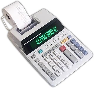 Sharp EL-1801V Ink Printing Calculator, Fluorescent Display, AC, Off-White