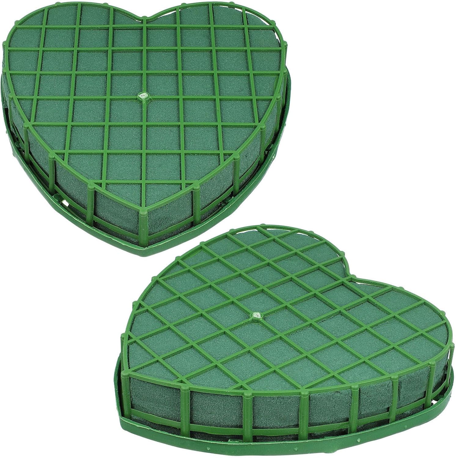Heart Shaped Floral Foam with Suction Cup Base for Wedding Car Decorations Wet Flower Mud Block for DIY Flower Arrangements and Centerpieces Floral Foam Holder, 7.87 x 7.48 x 1.57 inches