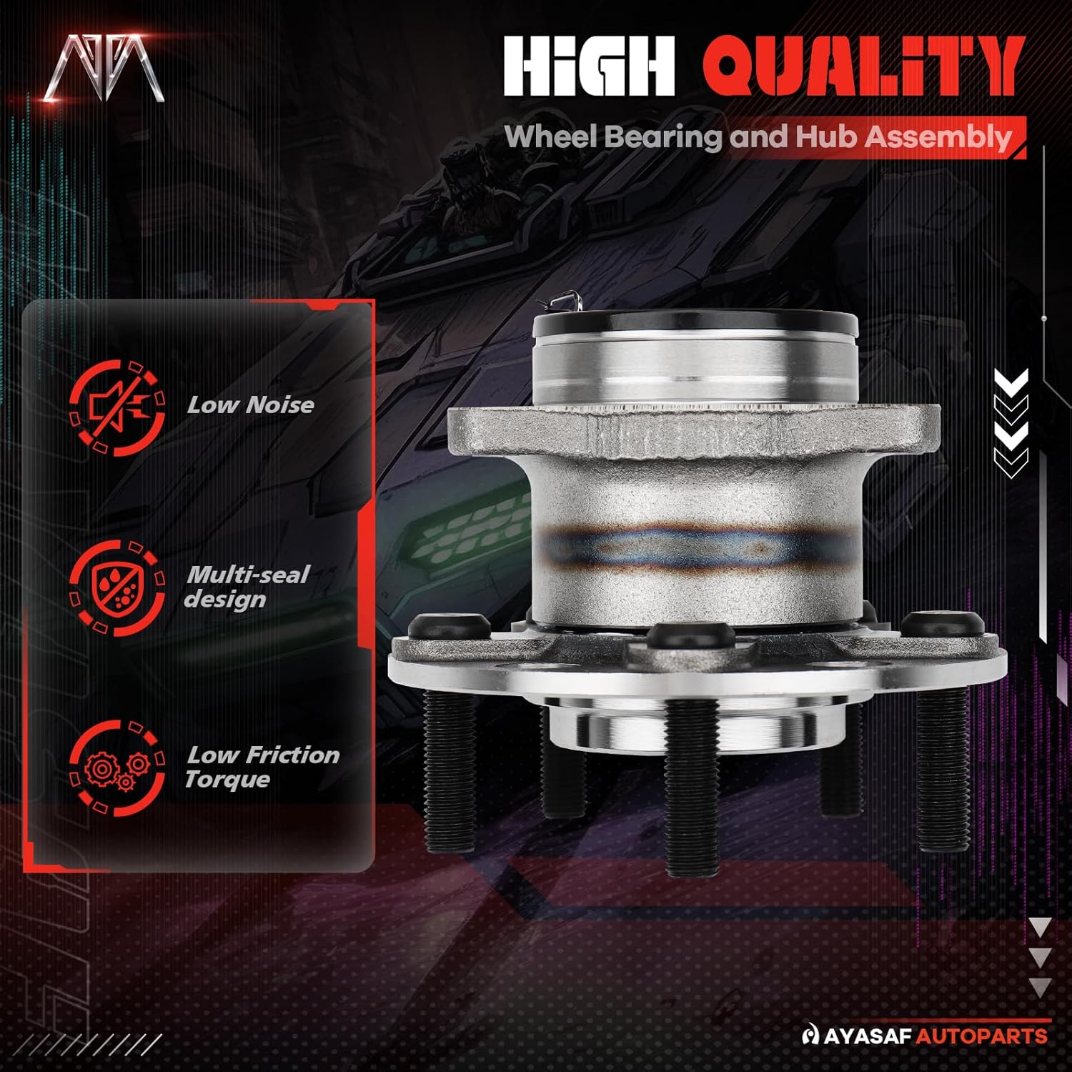 MAYASAF 512333 [1 Pcs, 4X4 4WD Only] Rear Wheel Hub Bearing Assembly for Dodge 2007-2008 Caliber, for Jeep 2007-2017 Compass/2007-2017 Patriot