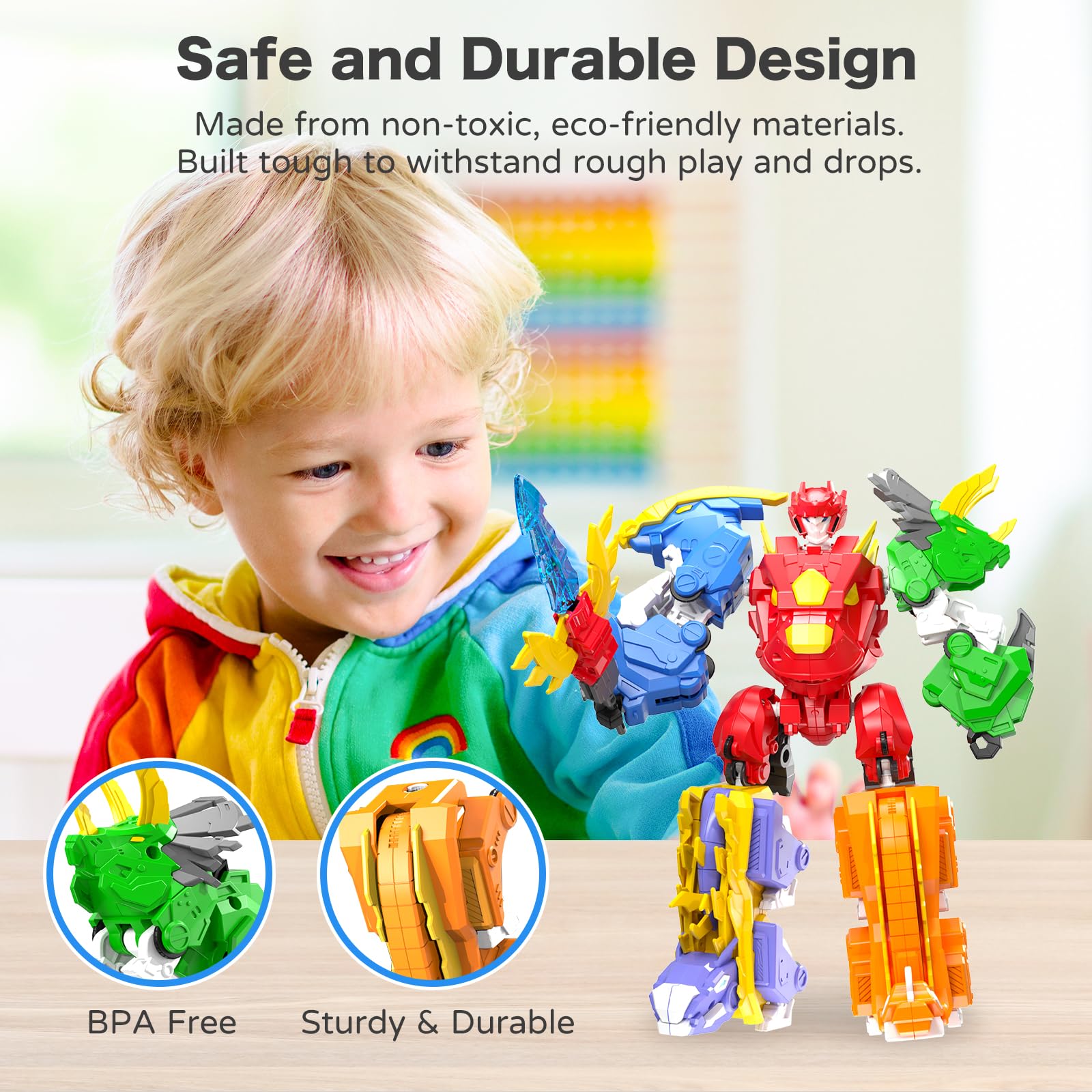 Amazon.co.jp: RISUNTOY 5イン1 変形恐竜ロボットおもちゃ STEM
