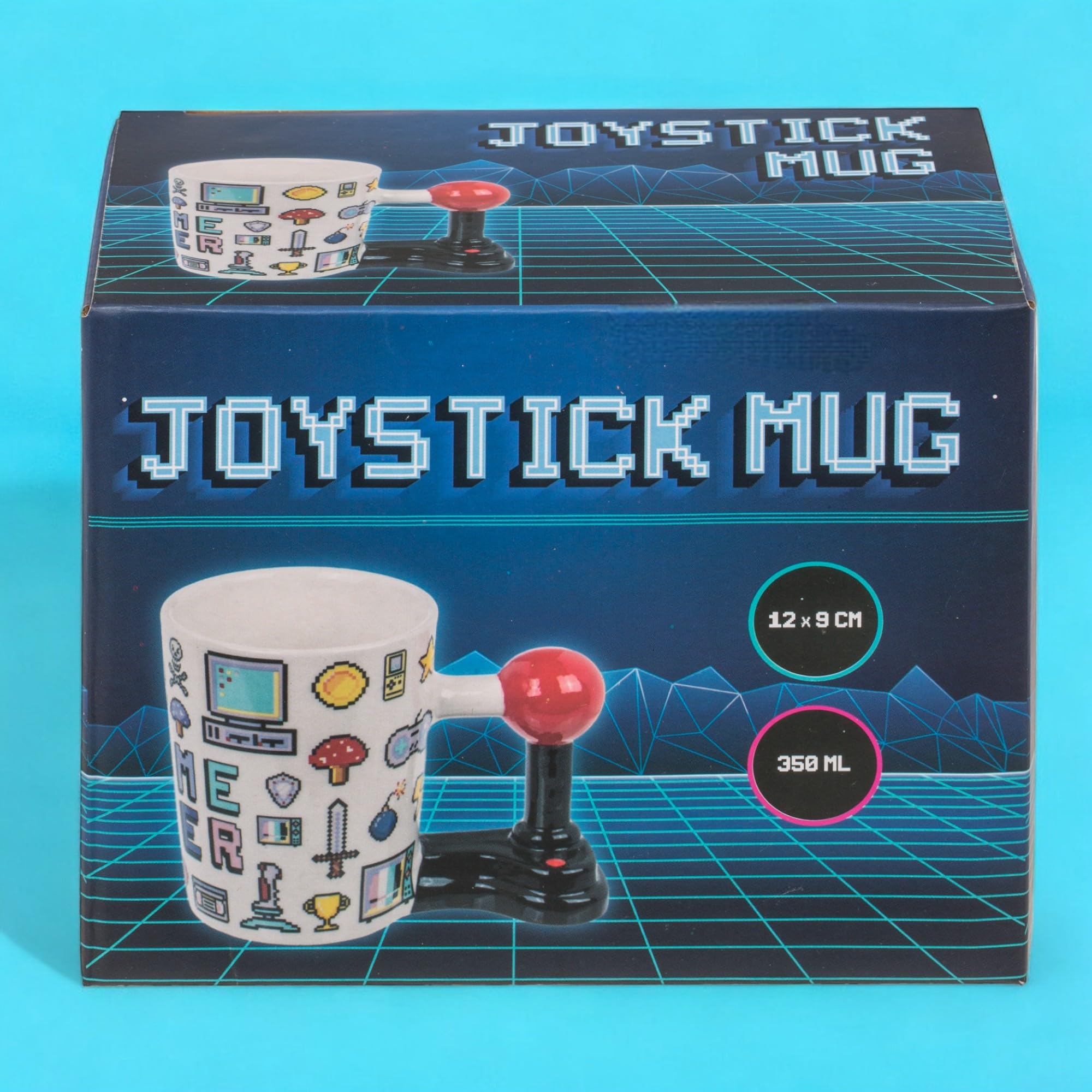 MIJOMA Gamer - Tazza da caffè con manico Joystick, in ceramica, capacità 300 ml, per bevande calde e fredde (Game Over Joystick