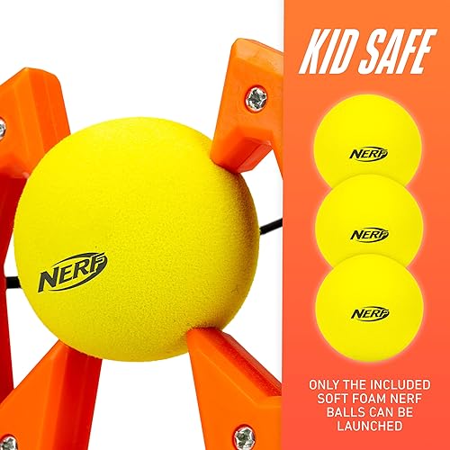 Miniatura 5 de Nerf Slingshot Challenge - Juego de bolos con tirachinas para niños, juego de objetivos de juguete para niños, pelotas de disparo de bolas de espuma