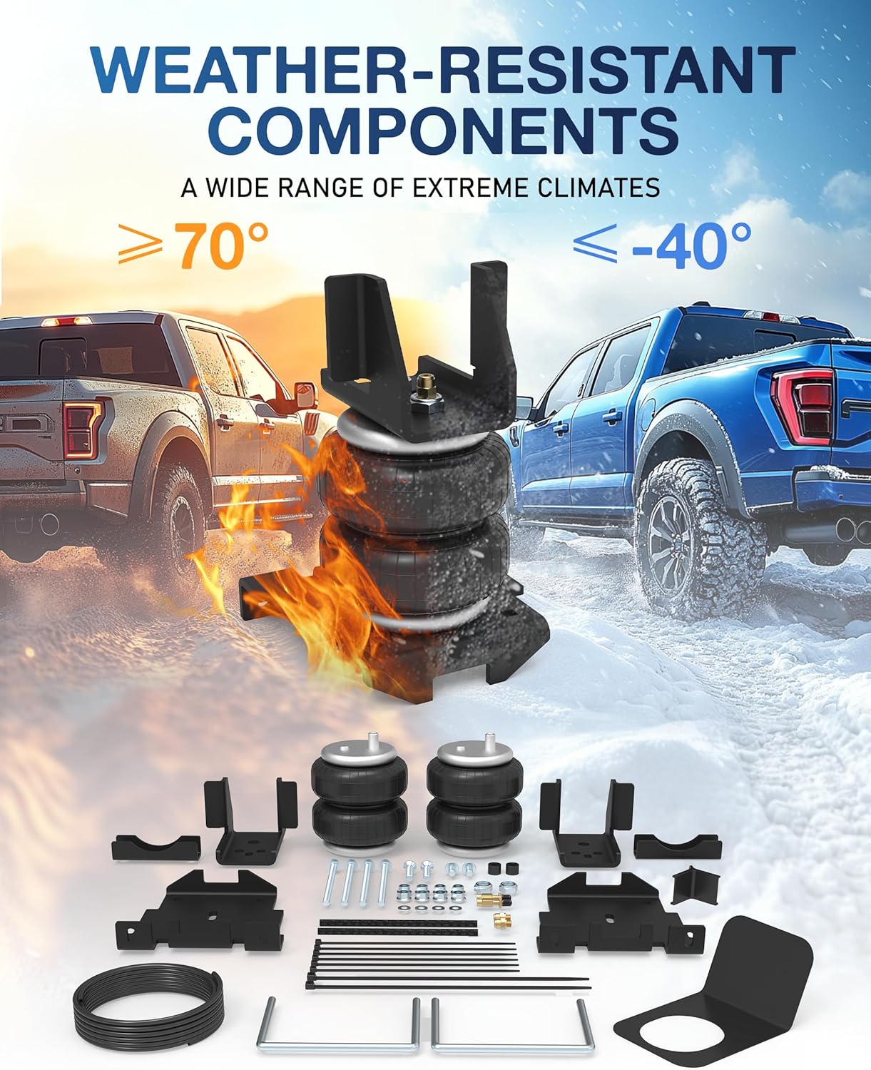 TOPICK Air Bags Suspension Kit for 2007-2018 Chevrolet Chevy Silverado GMC Sierra 1500, Rear Air Bags for Trucks, Air Spring Kit for Towing & Hauling, Replaces Firestone Ride-Rite 2430