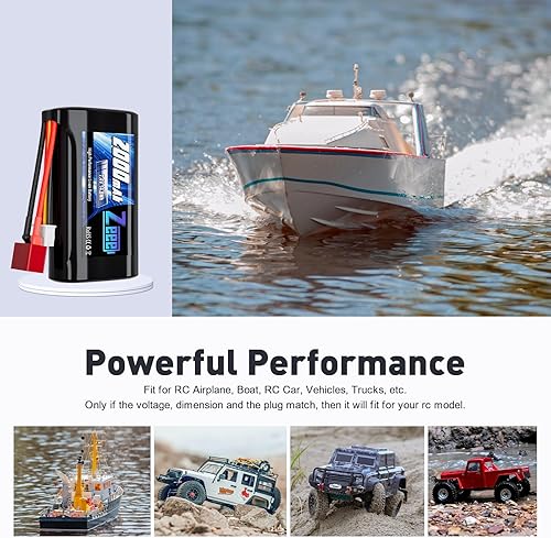 Miniatura 6 de Zeee Batería de iones de litio 2S de 2000 mAh 7.4 V T conector con cargador de batería de 7.4 V compatible con 1/10, 1/12, 1/16 escala RC Cars 4WD