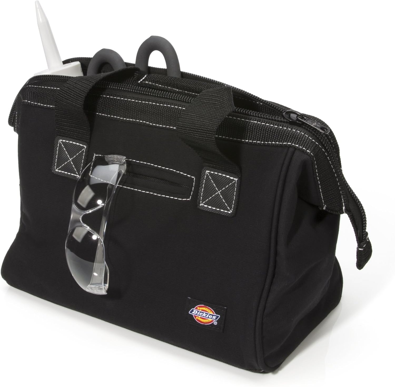 Dickies 12-Inch Durable Canvas Work Bag for Painters, Carpenters, and Builders, Heavy-Duty Zipper, Reinforced Handles, Black
