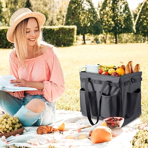 Miniatura 5 de Organizador de maletero de automóvil, caja de herramientas de almacenamiento multifuncional, plancha de transporte, utensilios de parrilla grande,