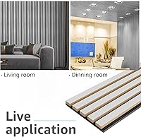 Vista 6 de Art3d Paneles acústicos de listones de madera de 4 piezas para decoración elegante y reducción de ruido, panel texturizado 3D para techo y pared