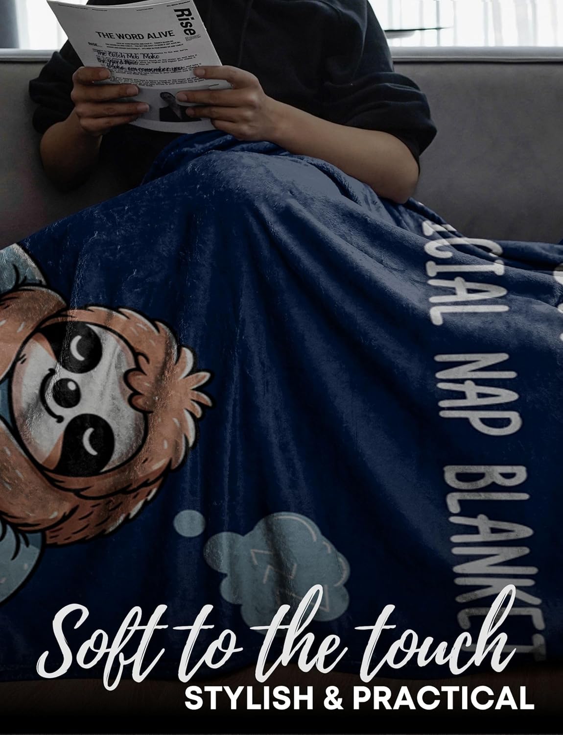 Uncle Gifts from Niece, Funny Uncle Gift Throws, Flannel Blanket for Birthday, Christmas, Sloth, 50 x 65 inches - Image 3