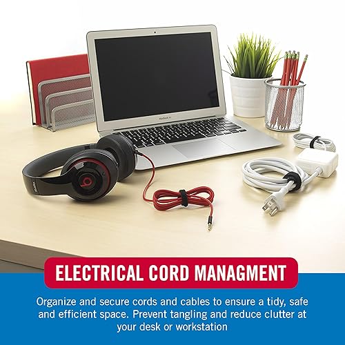 Miniatura 5 de Velcro Brand Sujetacables reutilizables  Relleno de calcetines para hombre 2025, paquete de 100 lazos de gestión de cables de 6 pulgadas, envolturas