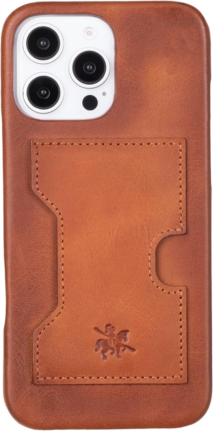 Venito Florence for iPhone 16 Pro Max Wallet Case | Luxury Handcrafted Premium Leather 2 in 1 Wallet, Detachable Non-Magnetic Flip Cover, Drop/Impact Protection with Camera Cover, 6.9" Antique Brown