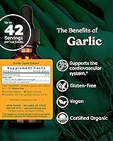 Vista 2 de Herb Pharm Extracto líquido de ajo orgánico certificado para apoyo cardiovascular y circulatorio - 1 onza
