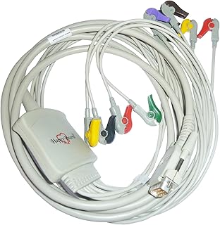 10 Lead ECG Cable Compatible with Clarity 15 pin clip type