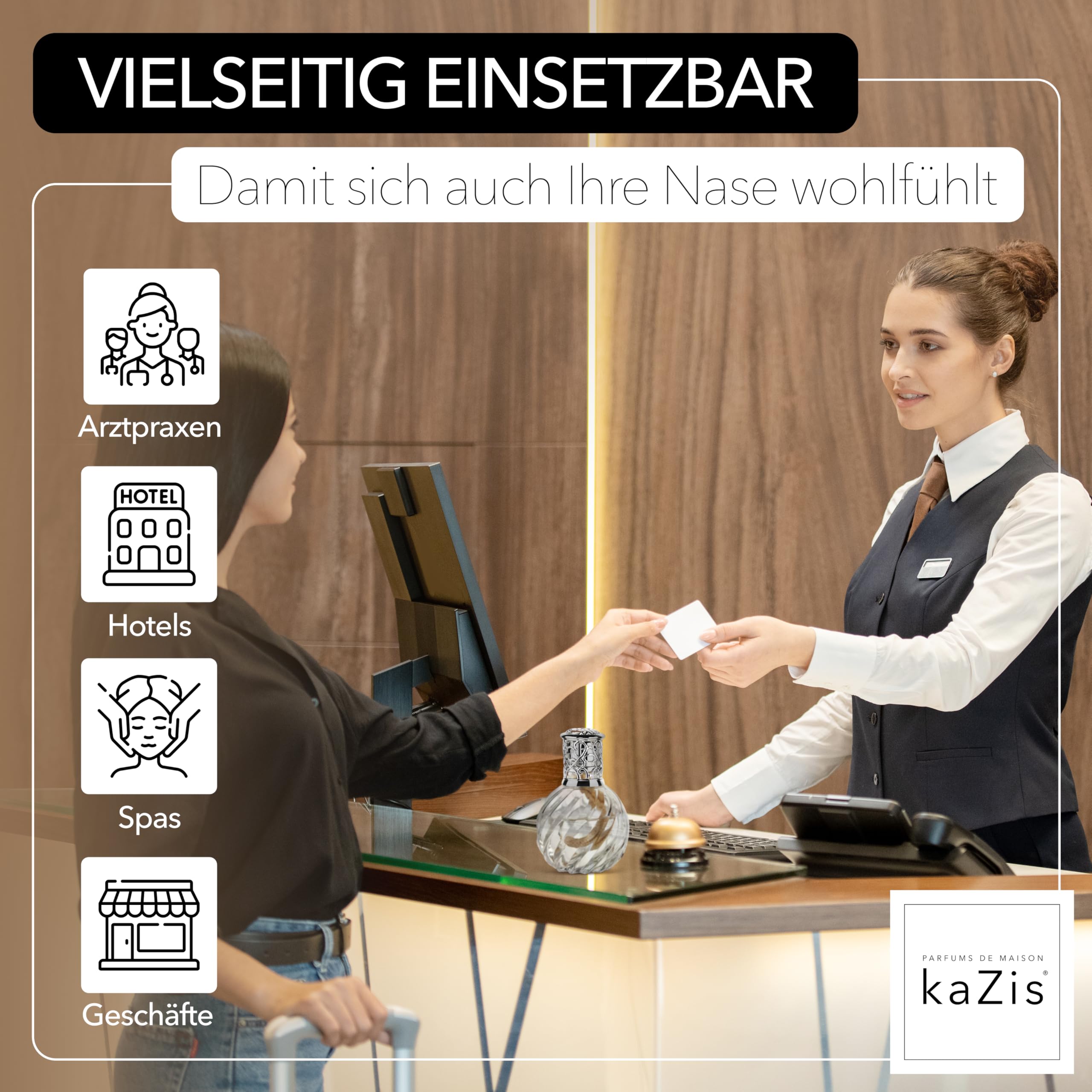 KAZIS® I Katalytische Lampe Twister I Duftlampe I Glas I XXL I 300 ml Inhalt I transparent