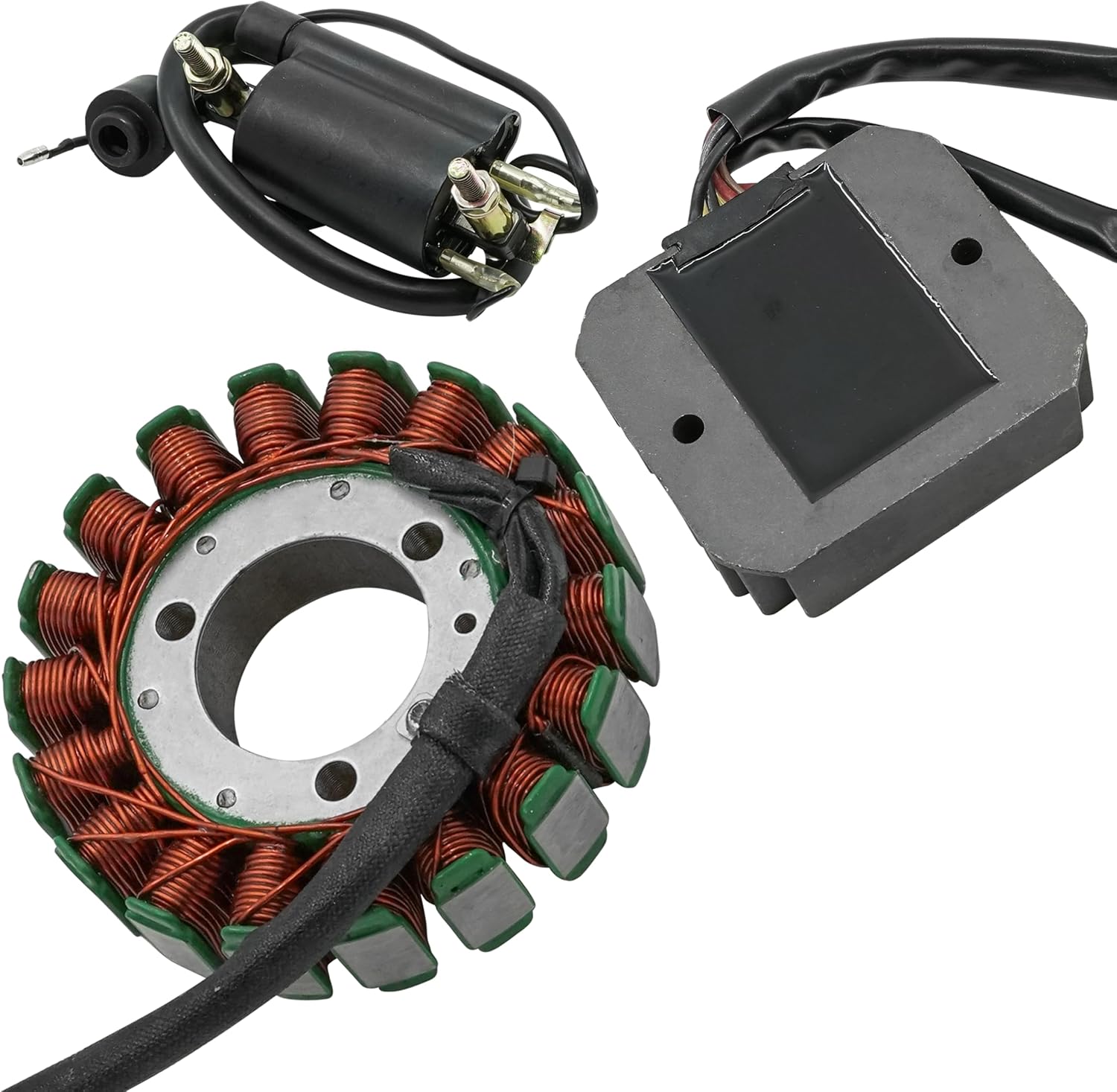Caltric Stator and Regulator Rectifier with Ignition Coil Compatible with Kawasaki KLF300 Bayou 300 1999-2004 / KLF300 Bayou 300 4X4 1999-2005